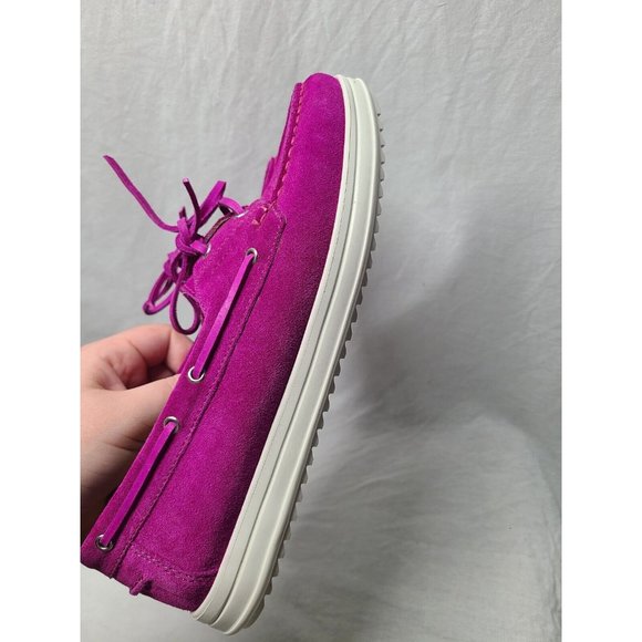 Geox Respira Mauve Purple Suede Leather Moc Toe Slip On Shoes EU 38.5 US 8.5 - Picture 5 of 14